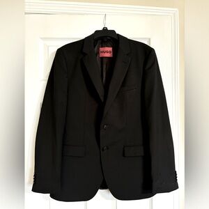 HUGO Mens Boss Red Label Black Single Breasted Suit Blazer 38R